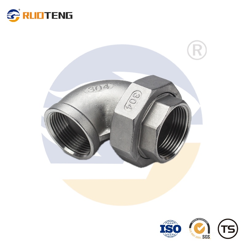 [Ruoteng] Stainless Steel Male to Female Elbow Union Connector, Male Female Threaded Union Pipe Fittings Elbow