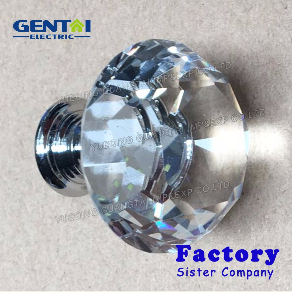 Zinc Cabinet Handles Crystal Furniture Knob