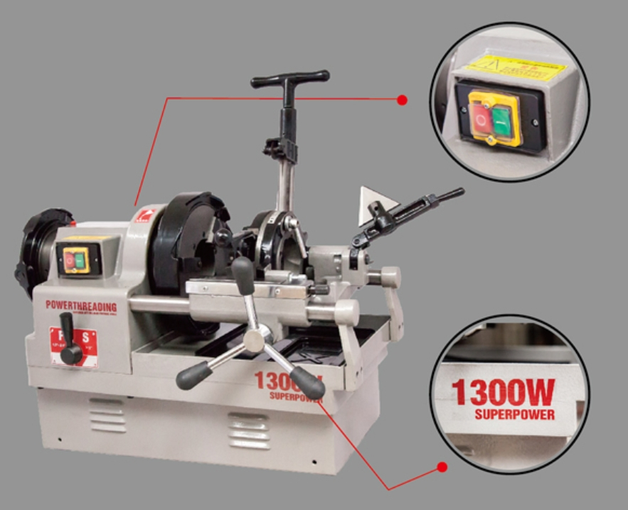 Water Pipe Threading Machine 3 Inch High Efficient Pipe Threading and Cutting Machine with 1300W Motor