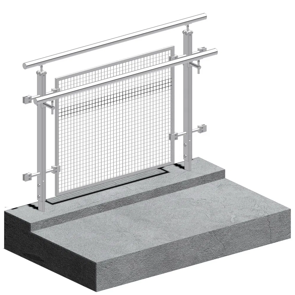 Stainless Steel Balcony Railing Wire Mesh Panel Deck Railing