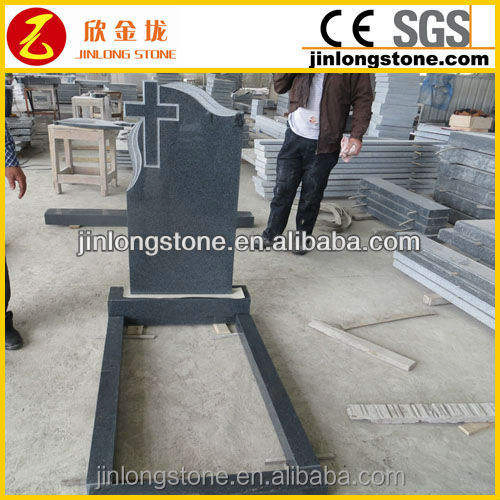 Simple Granite Black Monuments in Russian Style Designs