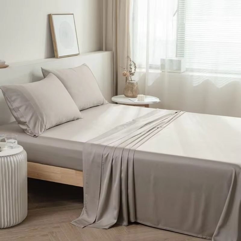 Factory Outlet Solid Ultra-Fine Fiber Brushed Breathable Sheet Skirt Nordic Bedding Set