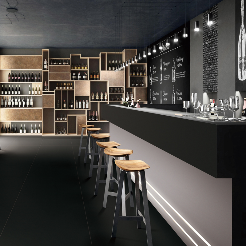 Sintered Stone Diamond Black Honed Surface Kitchen Functional End Table 6mm Artificial Panel