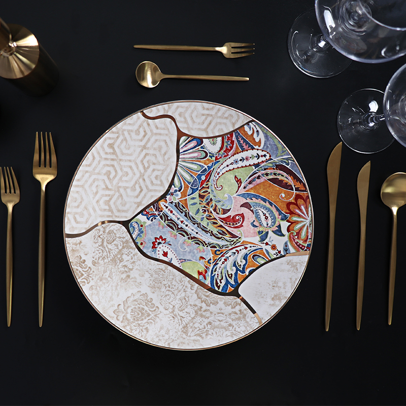 Luxury Bone China Divided Plate Cake Dessert Display China Plate