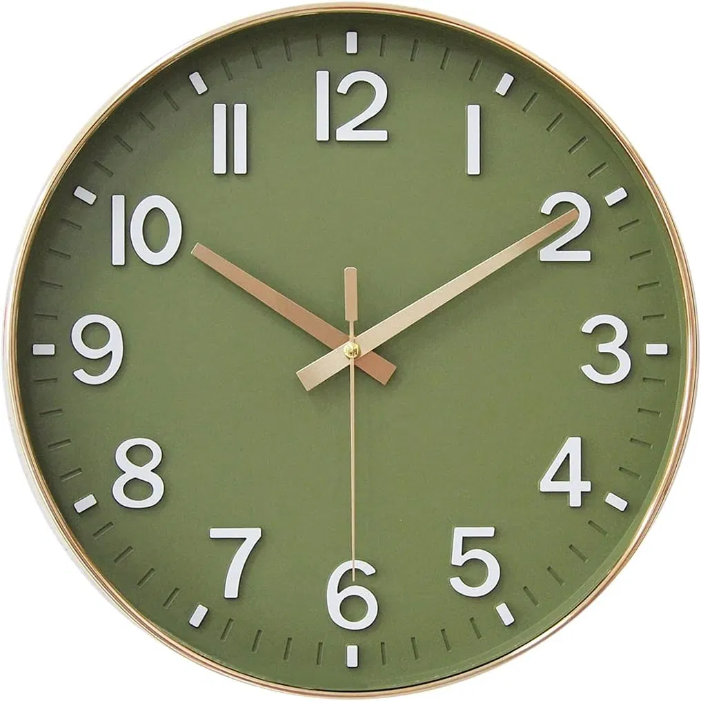 12 Inch Silent Non Ticking Modern Wall Clocks Battery Operated
