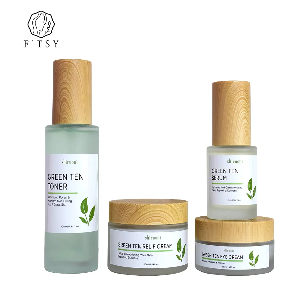 Acne Treatment Green Tea Skin Care Set Glow Serum Anti-Aging Cream Skin Care Kit