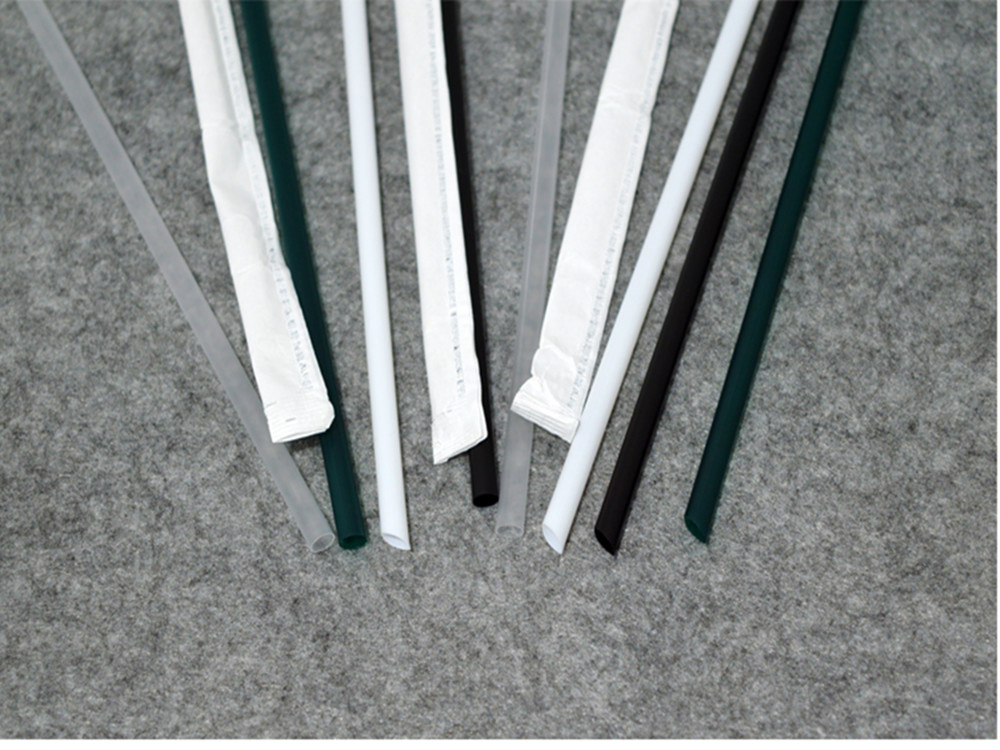 Black and White Single Use Extra Long Plastic Drinking Straws for Coffee Tea Milk and Juice