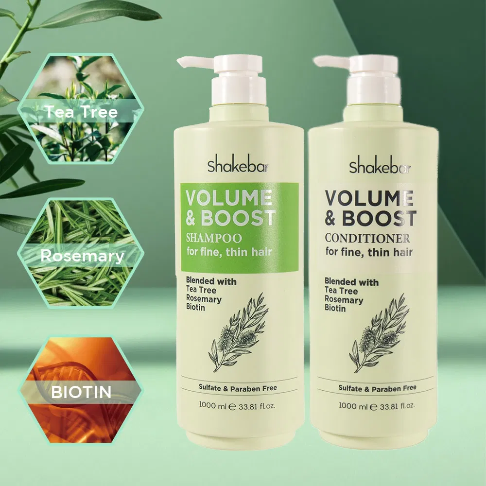 Shakebar Natural Organic Tea Tree Bounce Thickness Best Hair Shampoo and Conditioner