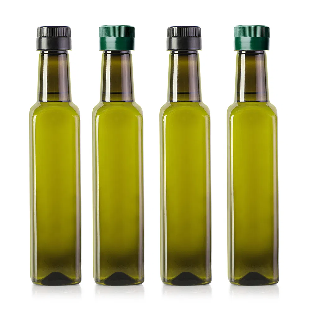 100ml 250ml 500ml 750ml Green Square Round Marasca Edible Cooking Olive Oil Glass Bottle