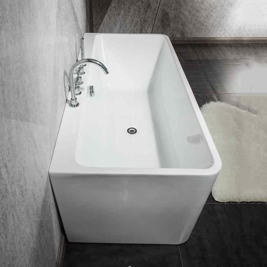 Modern White Freestandng Bathtub Acrylic Bathtub Deep Soaking Stand Alone Bathtub for Adult