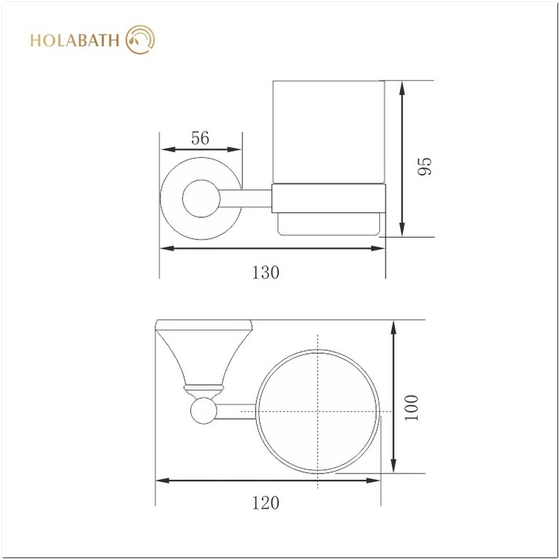 Держатель для стакана и зубных щеток из нержавеющей стали