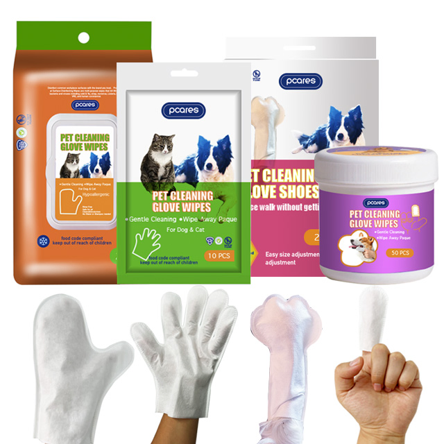 Pet Teeth Cleaning Finger Wipes Pet Gloves Wipes