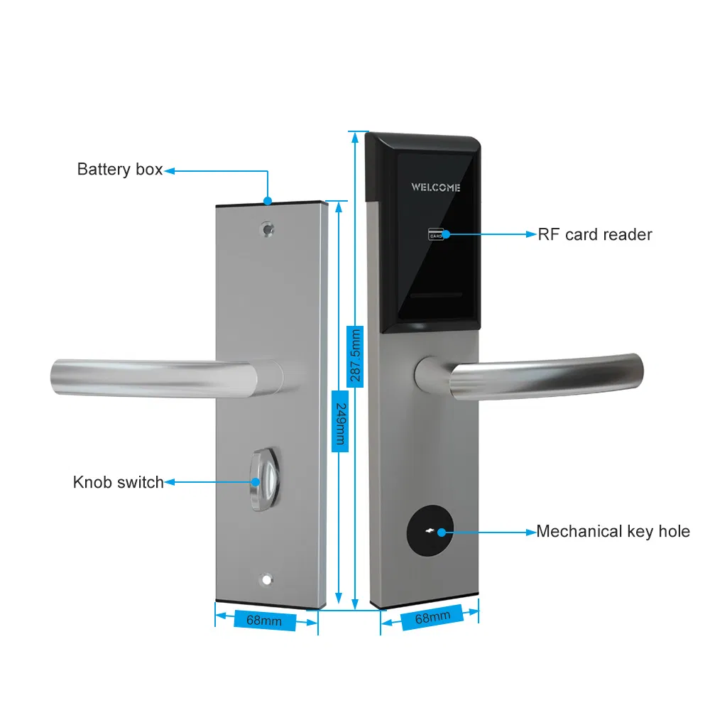 RF Card Keyless Hotel Electronic Smart Locks with Management System