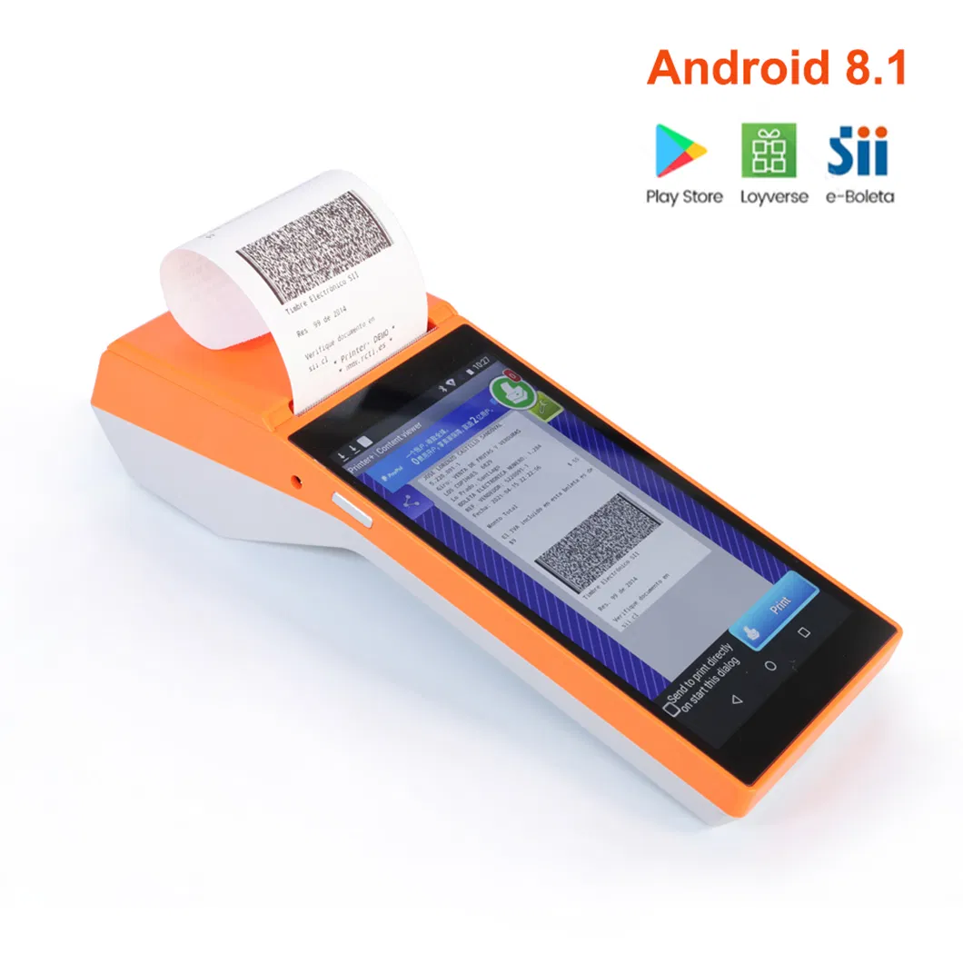 5.5" Android Handheld Mini POS Sp02 with Inbuilt Printer