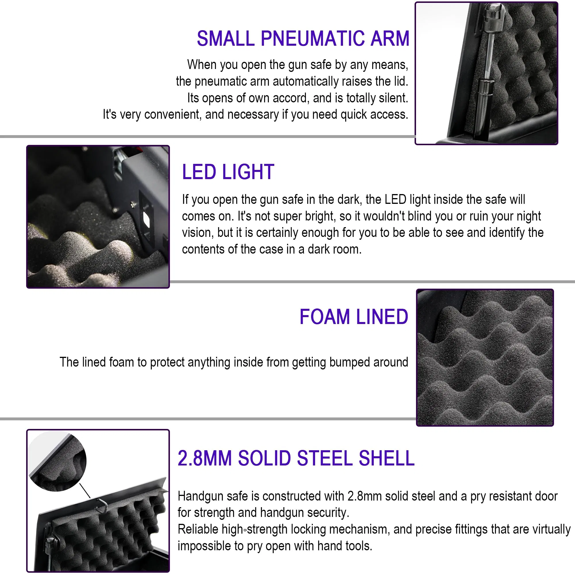 Handgun Quick Access Gun Safe with Fingerprint and Biometric Drawer