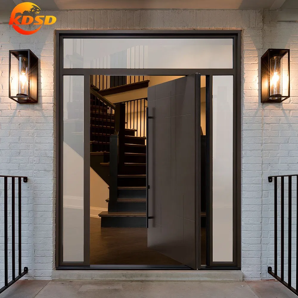 Popular Style Modern Large Windproof Aluminum Alloy Security Entrance Front Door