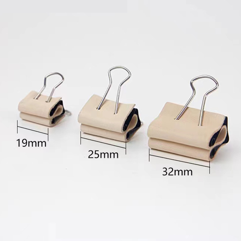 Office Storage Stationery PU Metal Fixed Non-Marking Leather Dovetail Clip