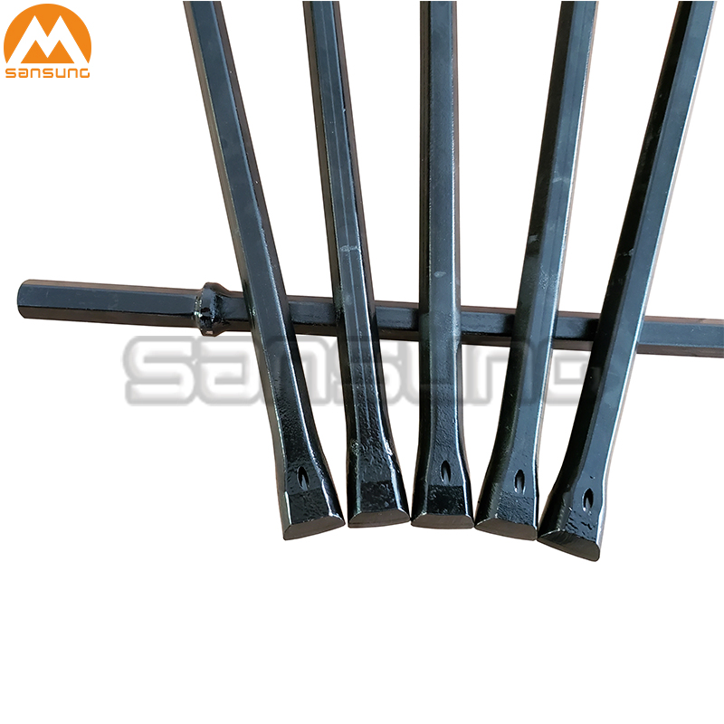 Integral Steel Rods Drill Bar with H22 H25 Shank and Chisel Tip