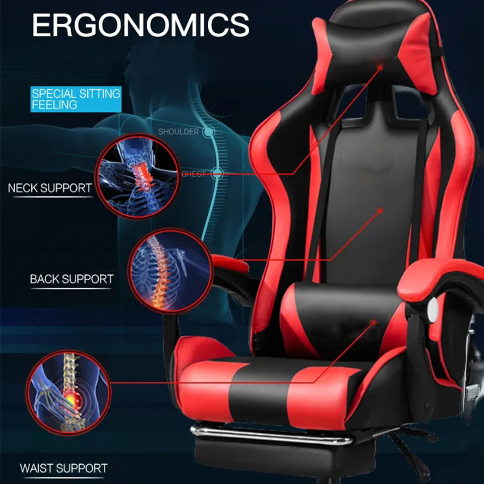 Wholesale Ergonomic Backrest and Seat Height Adjustment Recliner Swivel Rocker E-Sports Gaming Chair