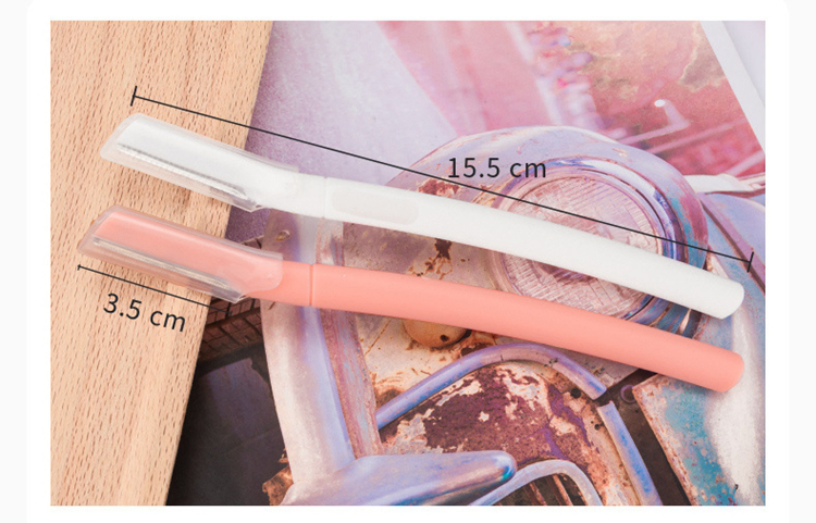 High Quality Custom Eyebrow Shaping Tools Brow Razor Shaper Mini Plastic Facial Eyebrow Razor Trimmer