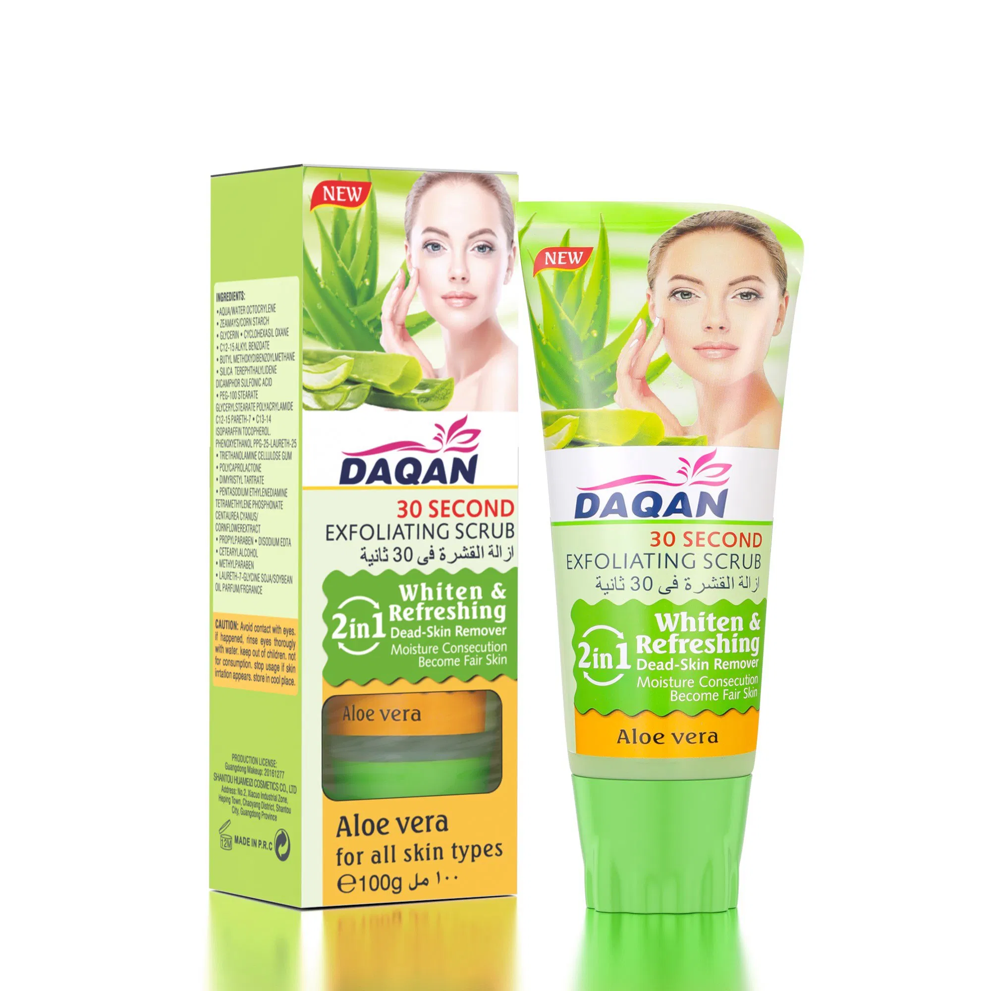Hot Sale Daqan Aloe Vera Facial Body Scrub Whiten & Refreshing Exfoliating Gel