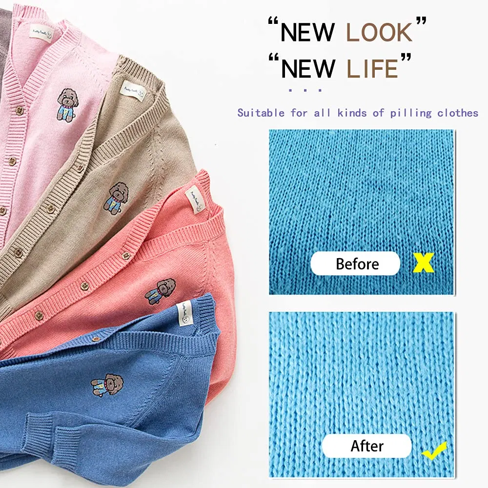 Fuzz Fabric Shaver 4-Stainless-Steel-Blades USB Power Quickly Effectively Electric Pilling Lint Remover