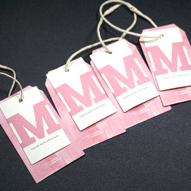 Customized Luxury Garment Hang Tag Embossed Printed Paper Price Tag with Plain Design