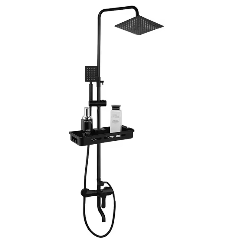 Hlk Bathroom Brass Shower Tap Kits Rainfall Rain Shower Set Mixer Wall-Mounted