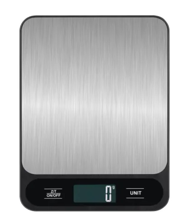 Stainless Steel Electronic Food Scale with LCD Display Battery Powered