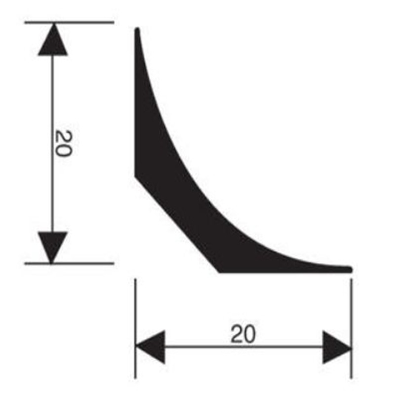 25mm 30mm Black PVC Cove Formers/ Cove Fillet for Vinyl Floor Rolls