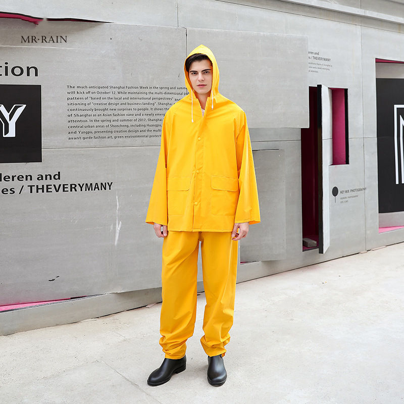Rain Coat Heat -Seal Rubber Polyester Material Adult Rain Set Rain Jackets