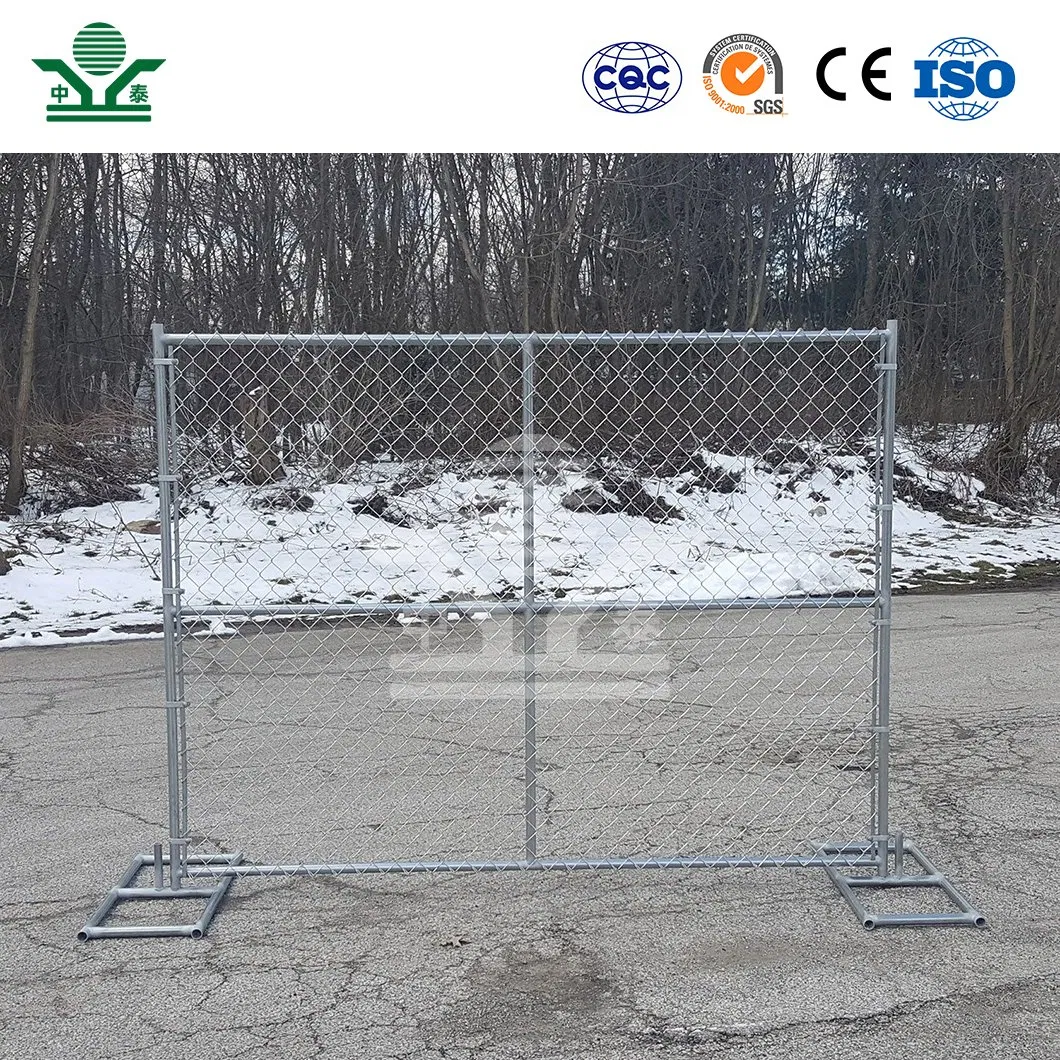 Zhongtai Safety Temporary Fence 8 Inch X 10 Inch Dimensions Chain Link Temp Barrier Fencing China Manufacturing 6 Foot Temporary Fencing