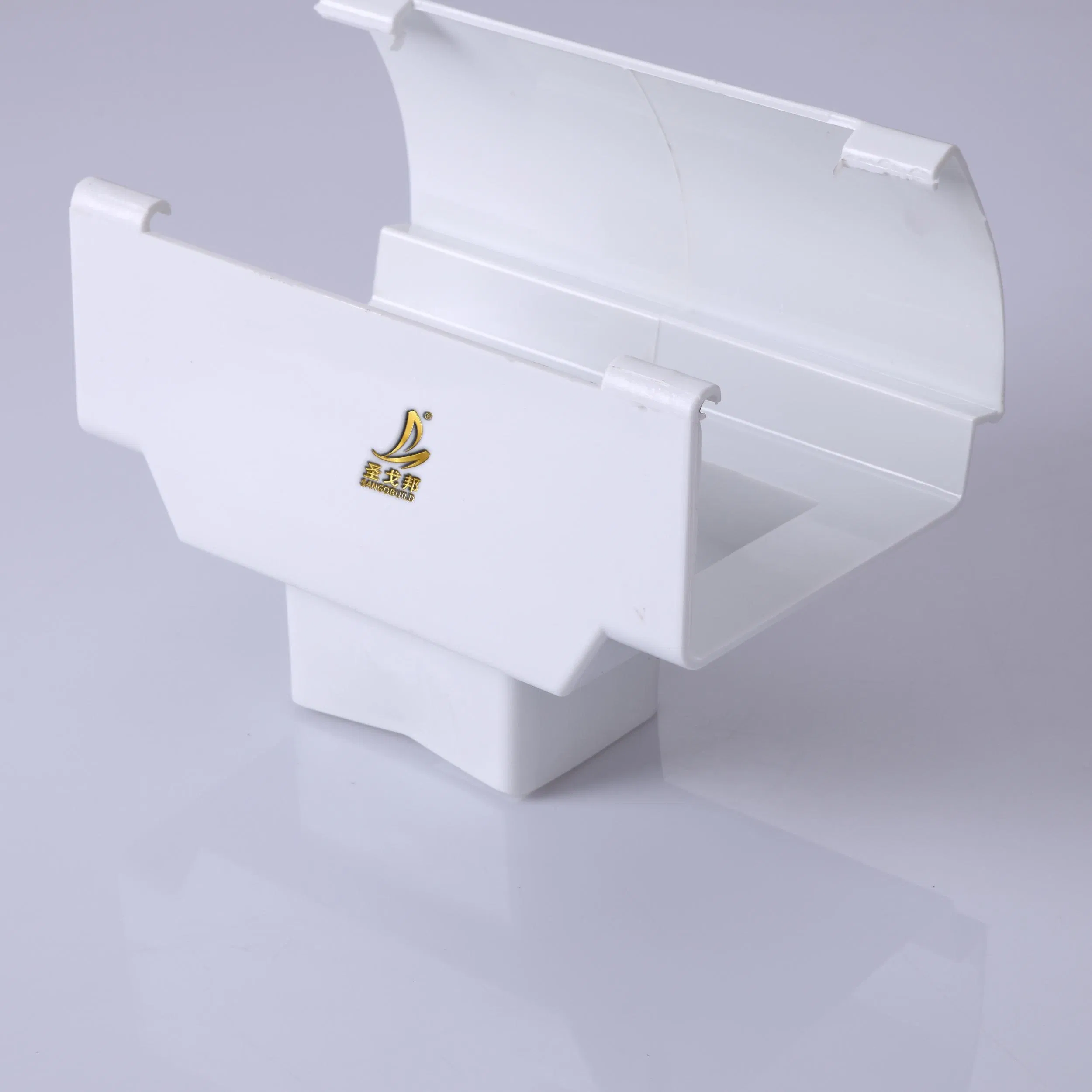 PVC Rain Water Gutter System and Downspout Fitting Factory Wholesale Price Roof Drainage Vinyl Water Collectors