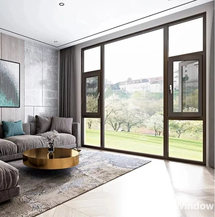 Modern Standard Size Double Pane Custom Aluminum Frame Swing Bathroom Awning Casement Window