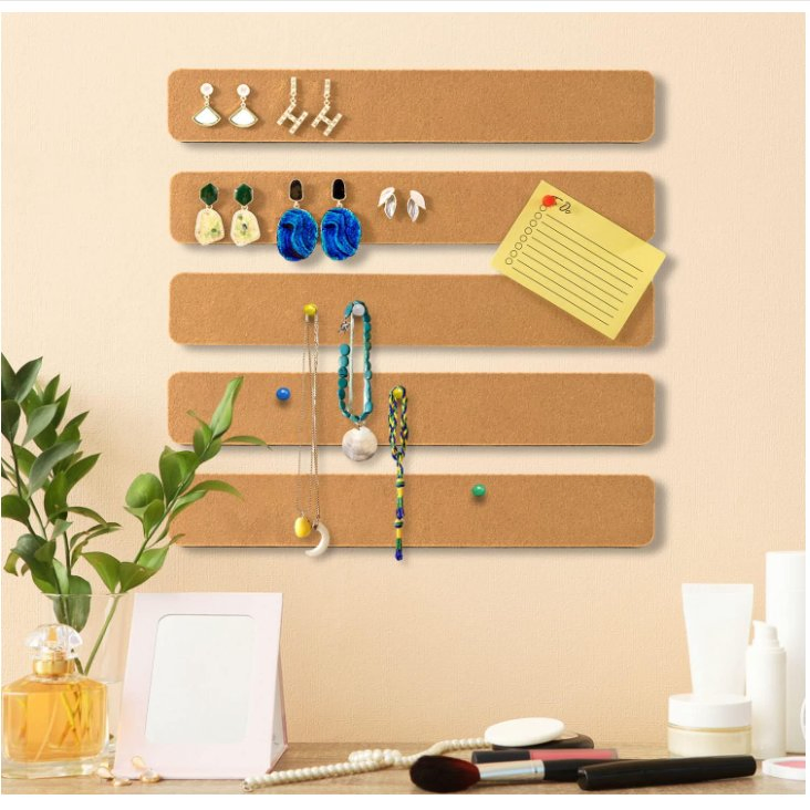 Felt Bulletin Board Bar Strip Pin Self-Adhesive Message Strip for Office School Home Decoration