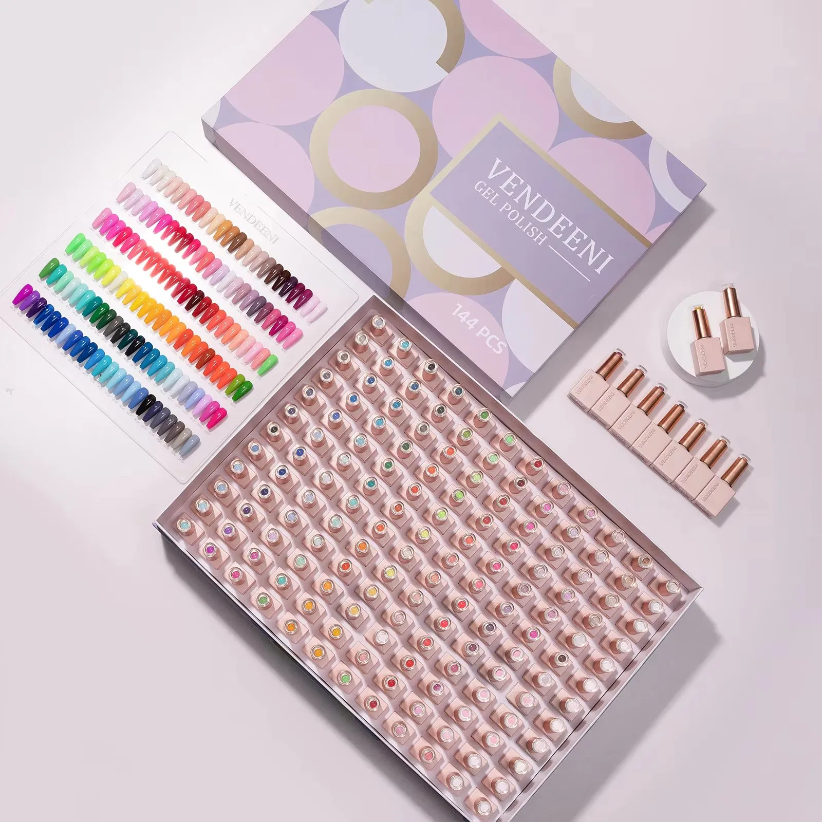 OEM Private Label Gel Polish Set 144 Neon Colors Custom Bottle and Packaging for Nail Salons