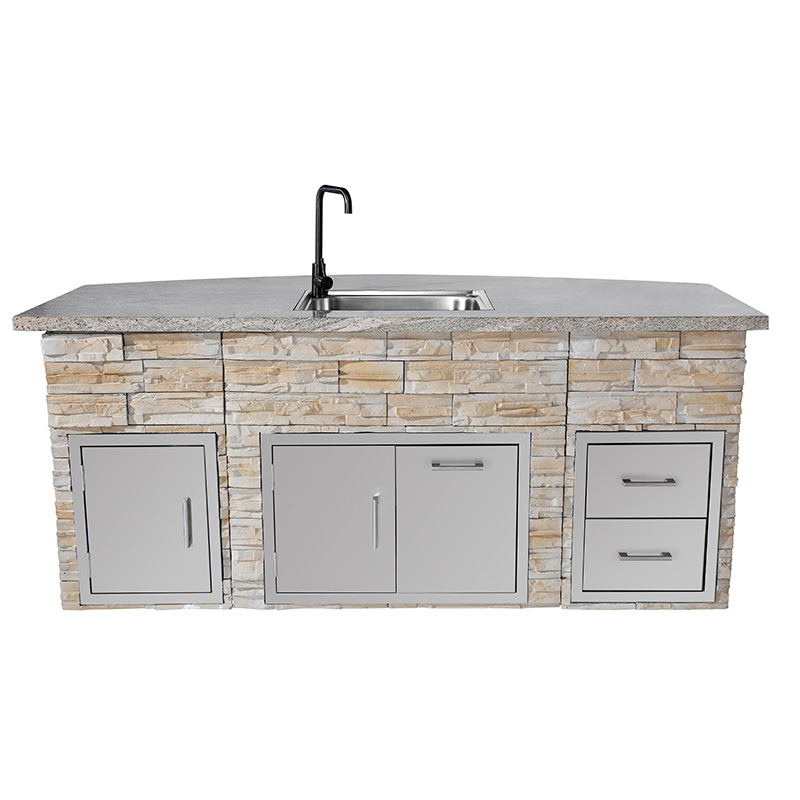 Premium Outdoor Cooking Station with Stainless Steel Grill Cabinet