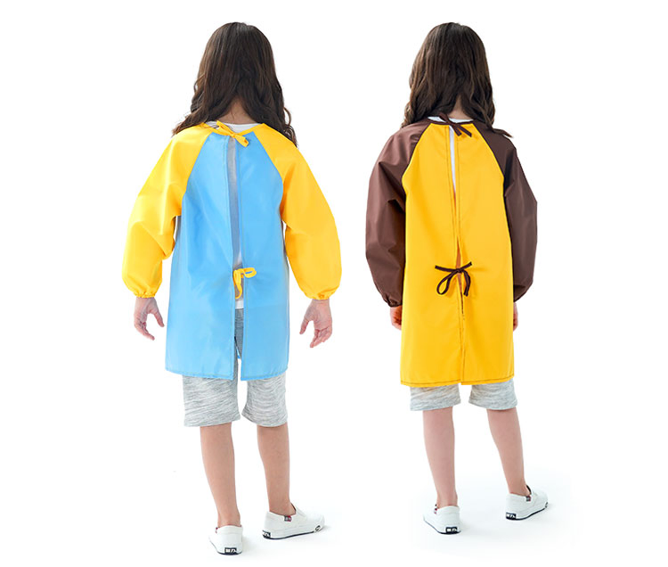 2024 Children Waterproof Art Smock Kids Painting Aprons Long Sleeve Smock