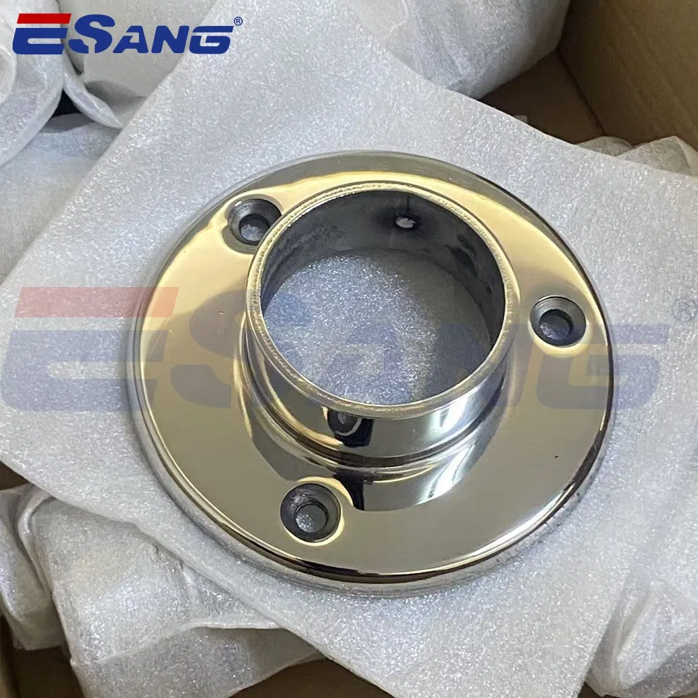 Esang 304 316 Stainless Steel Handrail Fittings 2 Inch Pipe Round Tube Railing Post Base Plate Wall Floor Flange