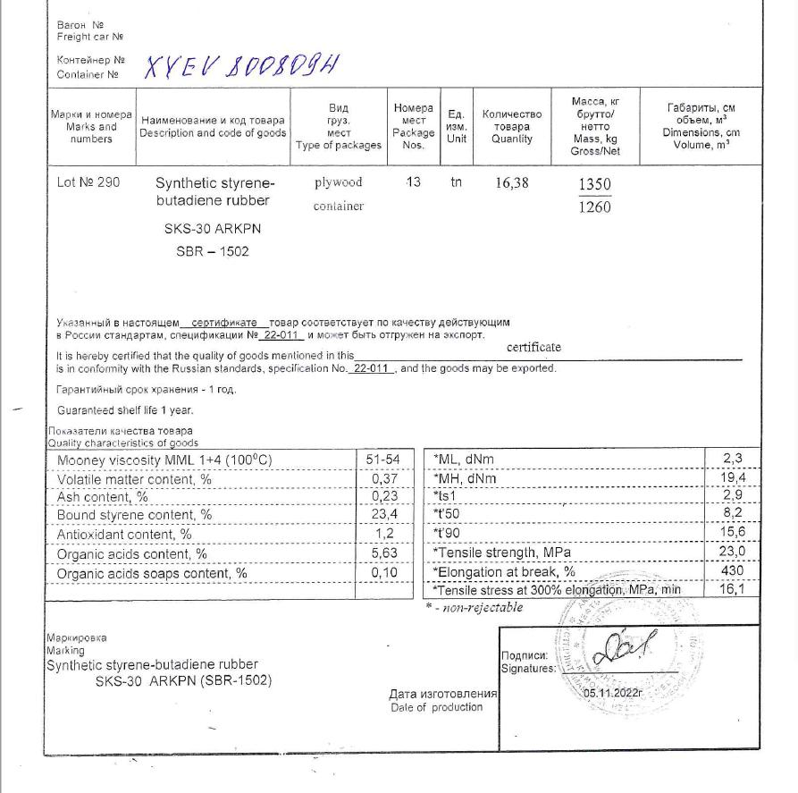 Synthetic Rubber SBR1502; Synthetic Butadiene; Rubber Raw Material