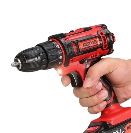 Antauto Wholesale 36V Cordless Drill Portable Electric Drill with 2 Lithium Batteries Fast Charger Power-Tool