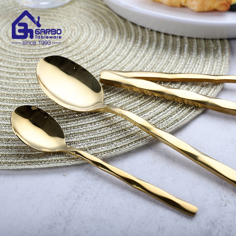 Garbo Handled PVD Golden Dinner Fork Ss410 High Quality Steak Fork