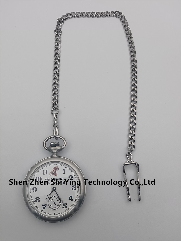 Custom Logo Mens Gift Japan Movement Pocket Quartz Watch with Chain