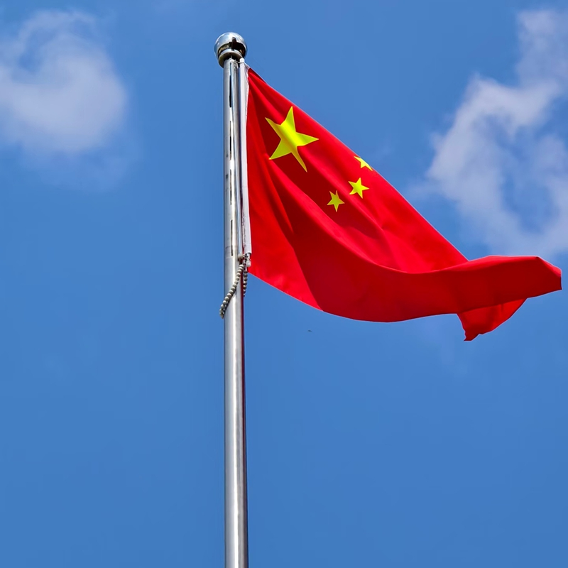 China Flagpole Manufacturers Large Stainless Steel Spinning Flagpole Electric Pulley System Raising Flag Pole for Sale