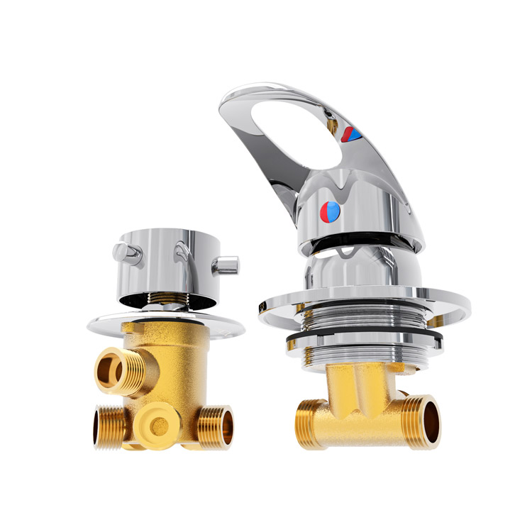 Proway Silver Temperature Control Shower Faucet, Sanitary Bath Shower Mixer (9051)