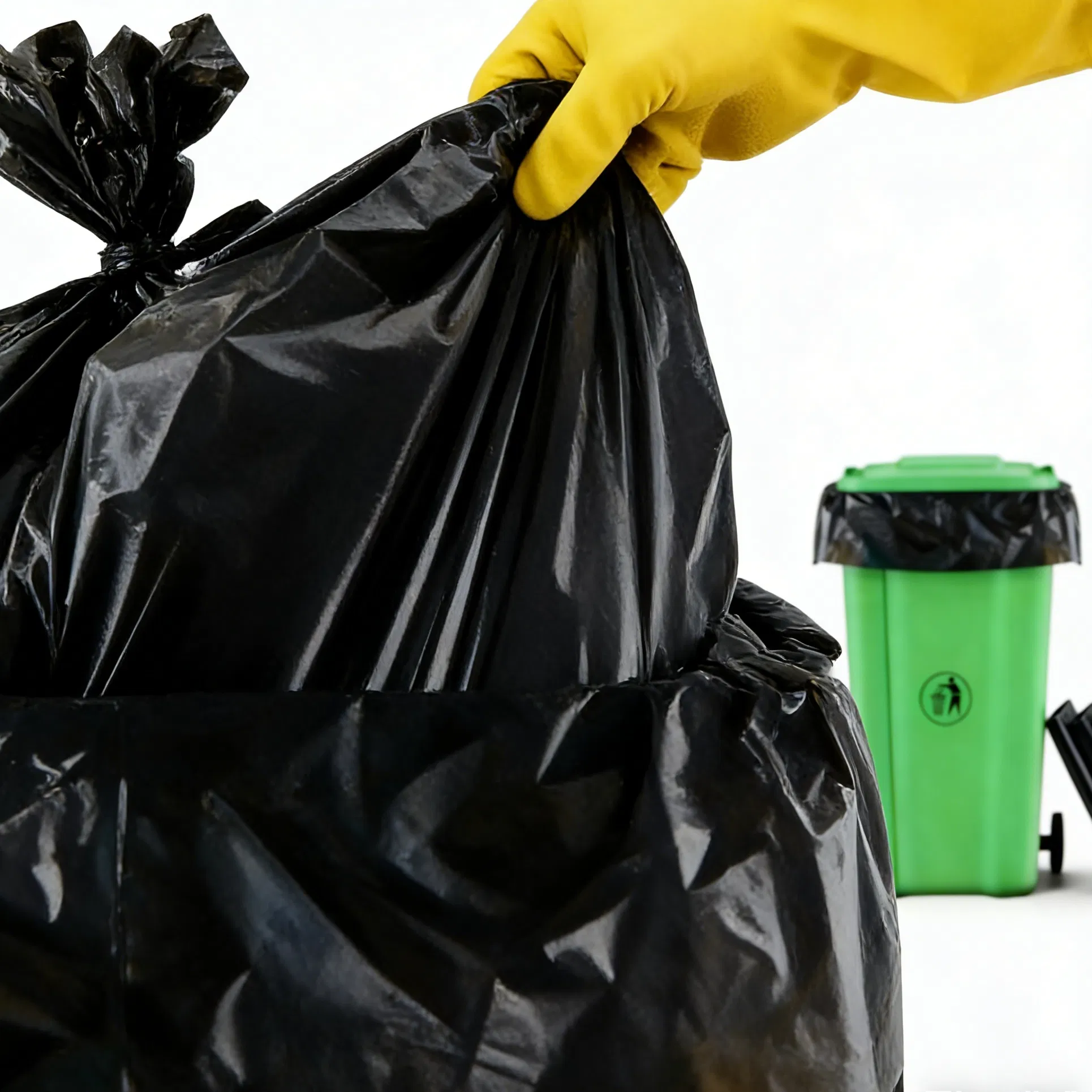 Прочный черный мусорный пакет с застежкой