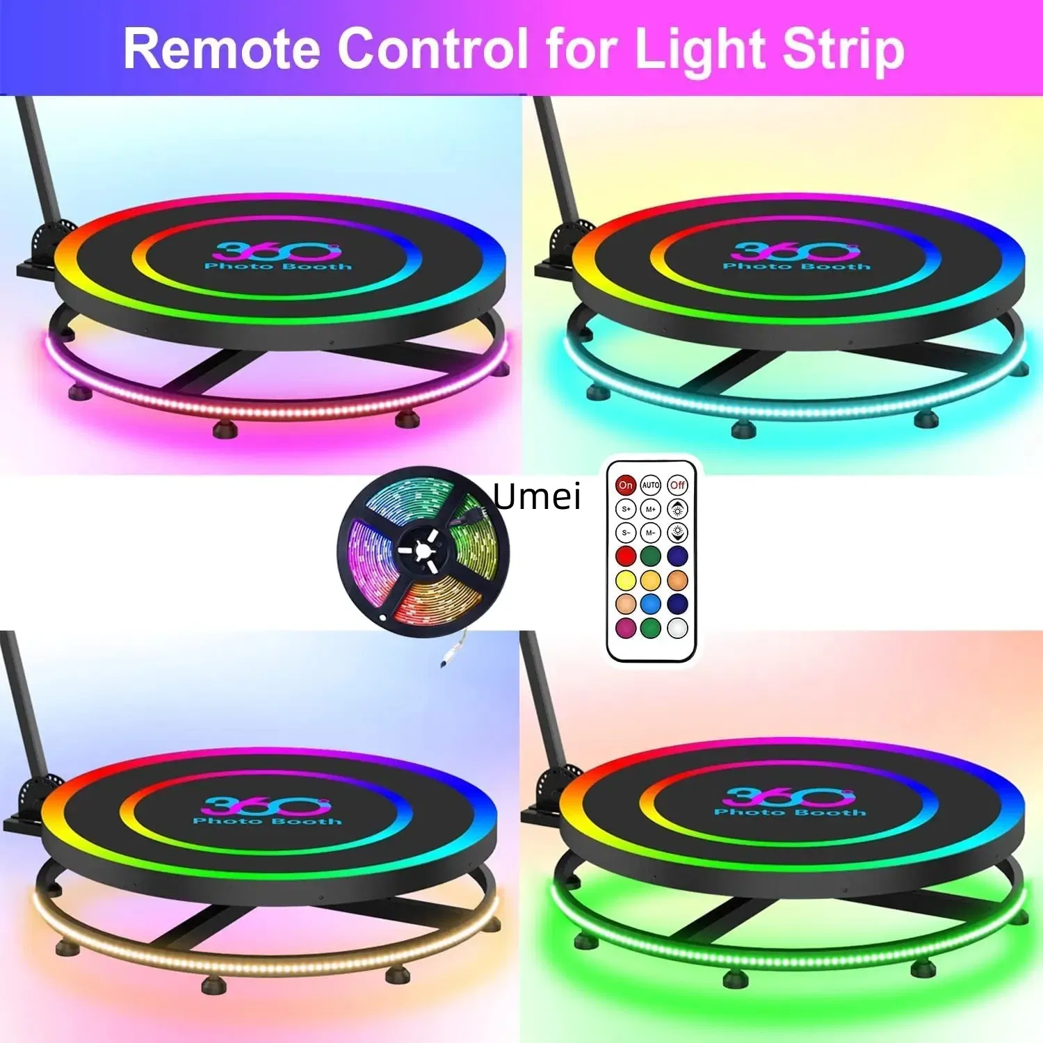 Фотобокс с вращающейся камерой Portable Wedding Logo 360