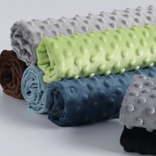 Super Soft Poly Embossed Baby Cuddle Bubble Minky DOT Plush Home Textile Blanket Fabric for Baby Blanket and Garment