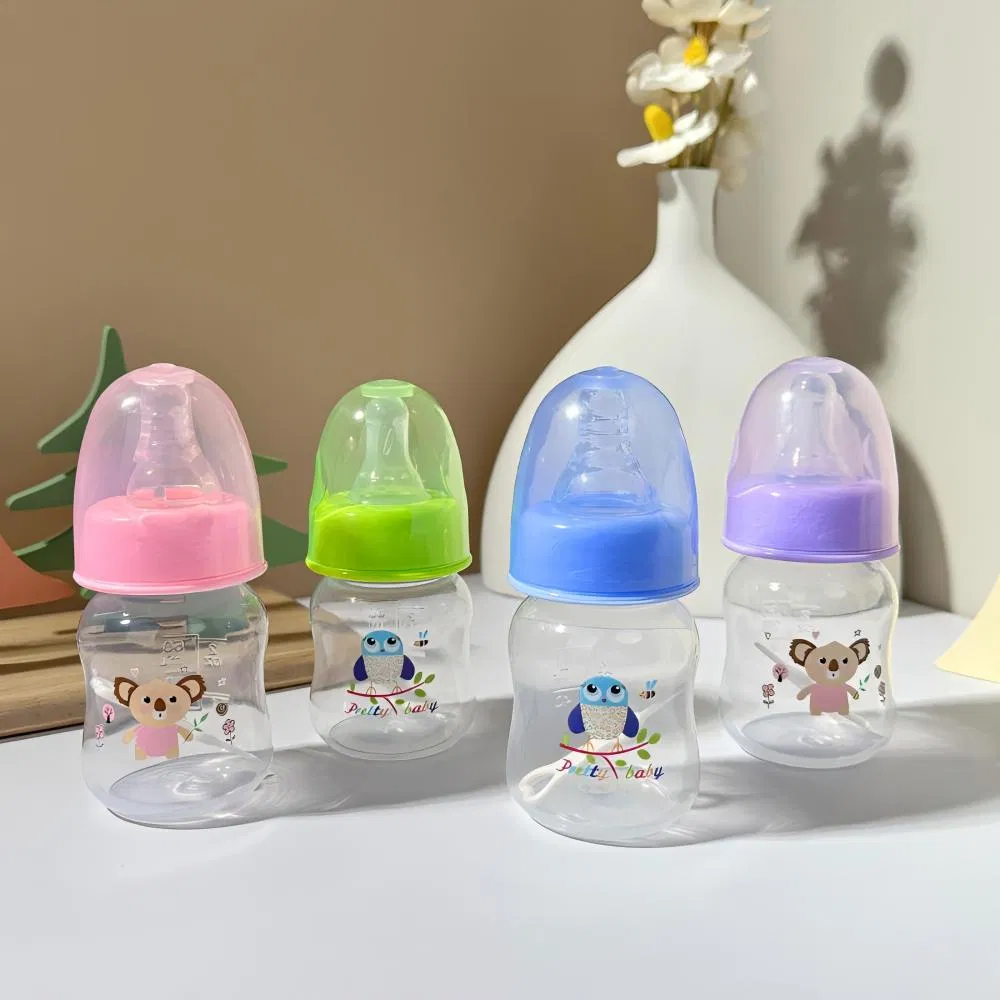 Factory Direct 60ml BPA-Free Silicone PP Baby Feeding Bottle 2 Oz Customizable Animal Print Nipple Soft Small Feeding Container Milk Bottles
