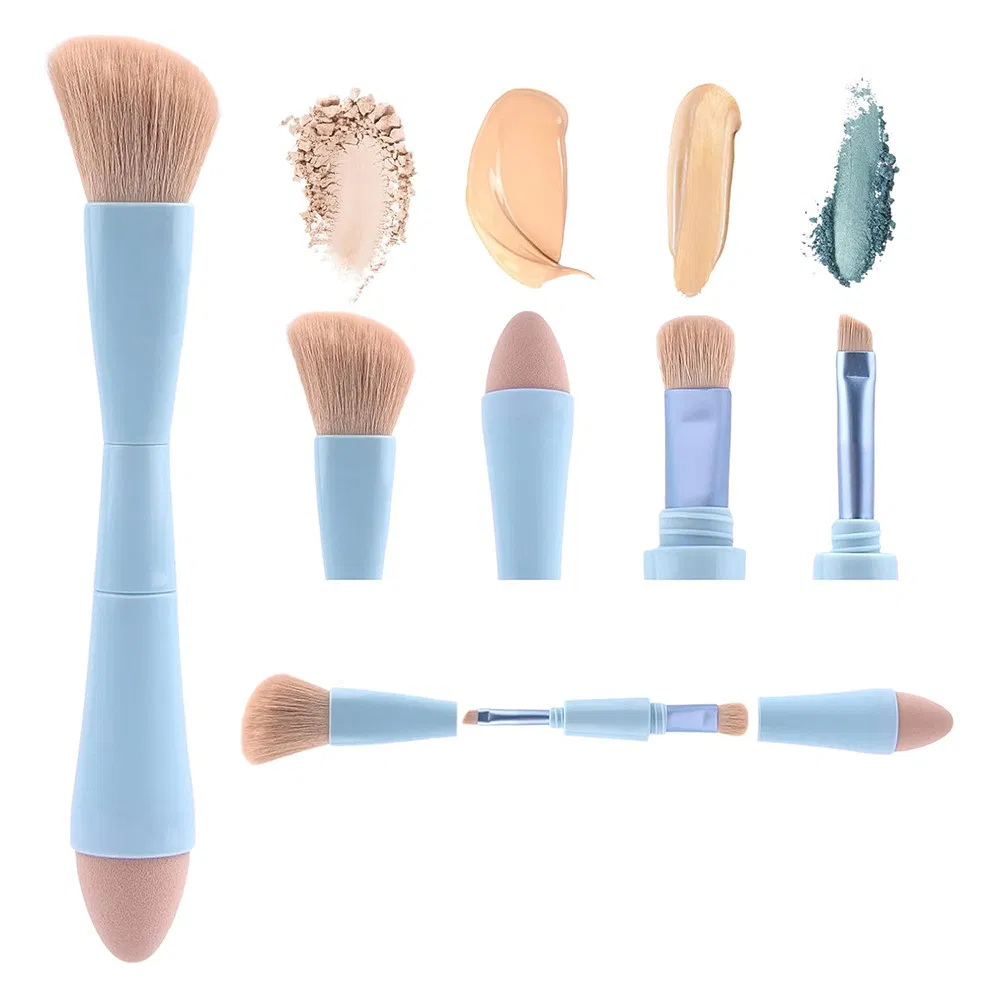 4-in-1 Makeup Brush Vegan & Travel-Friendly All-in-One Beauty Tool for on-The-Go Glam Dropshipping Brushes
